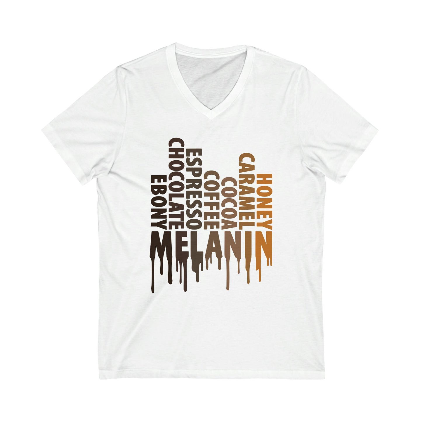 Dripped In Melanin Beauty Unisex Jersey Short Sleeve V-Neck Tee